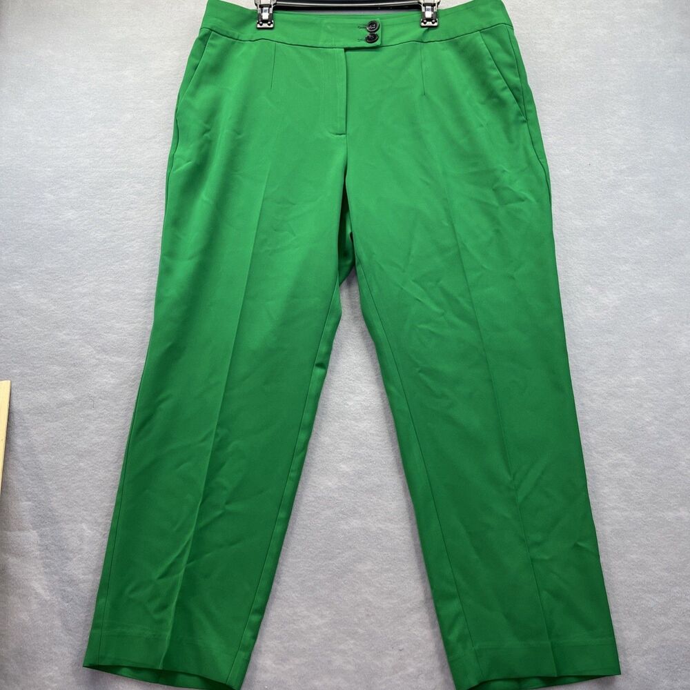 CeCe Bright Green Straight-Leg Trousers